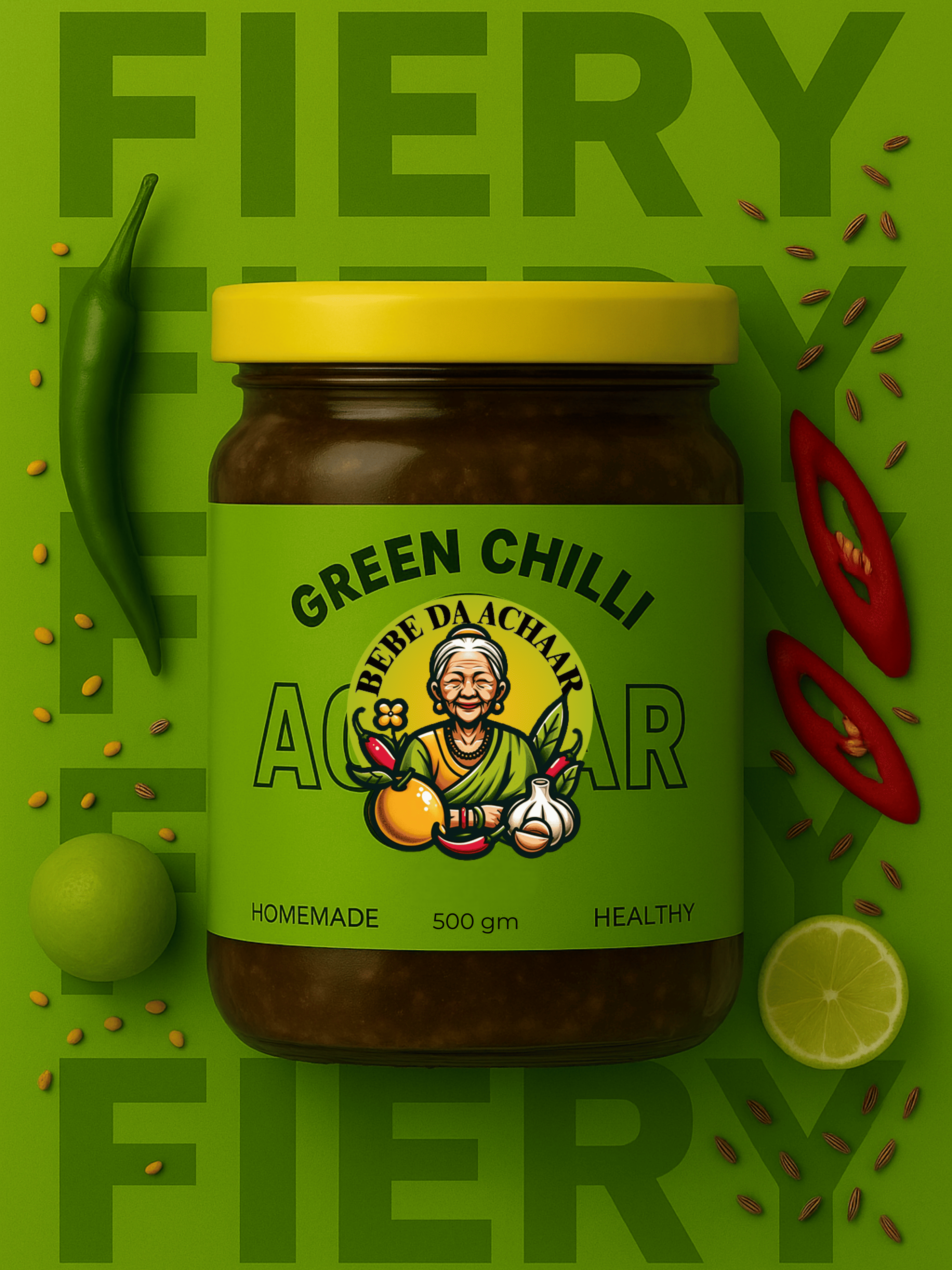 Hari Mirch Ka Achaar (Non-Spicy)