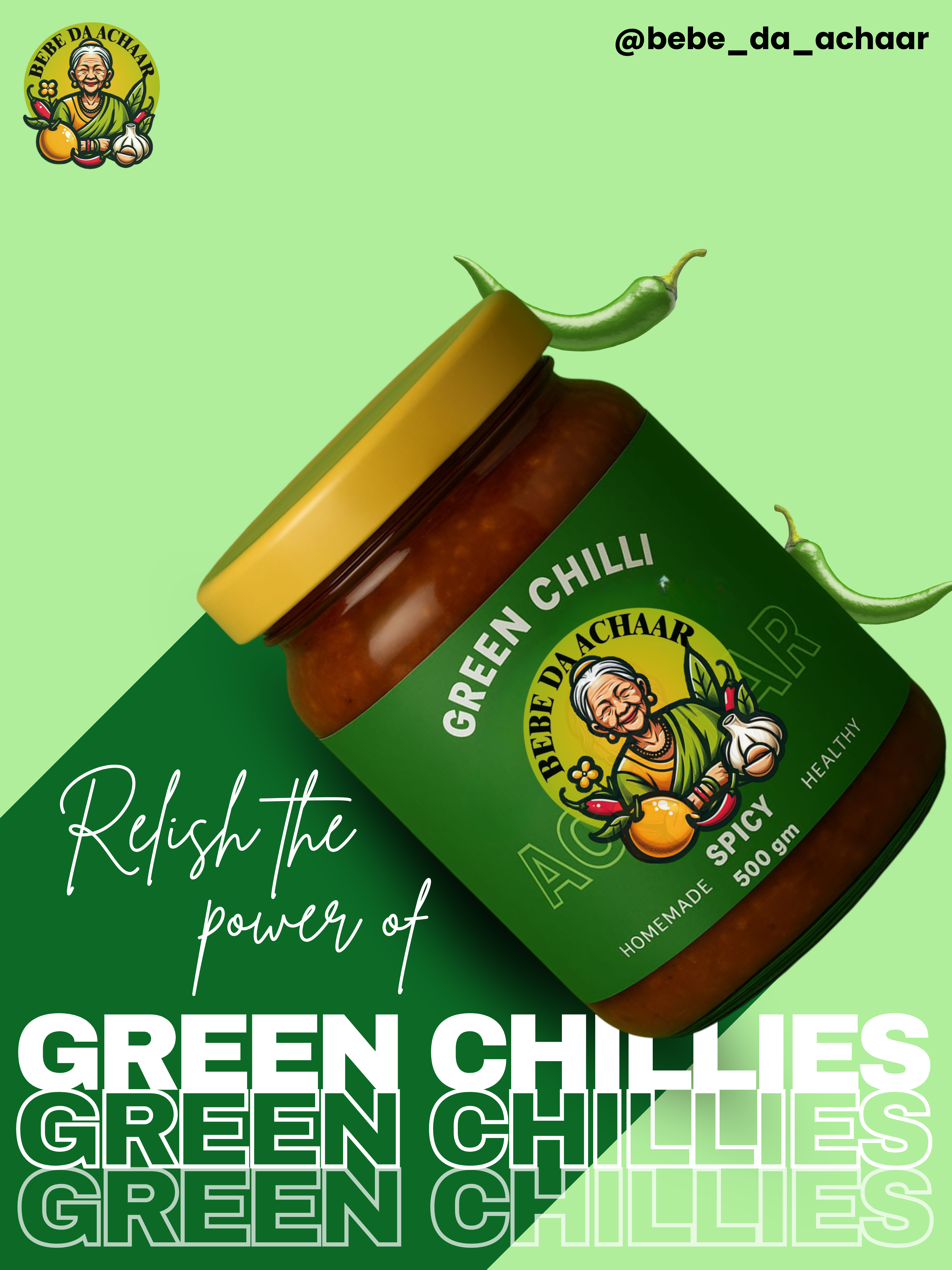 Hari Mirch Ka Achaar (Spicy)